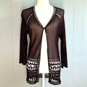 Vintage Boho Crochet Sweater by Bandolino
